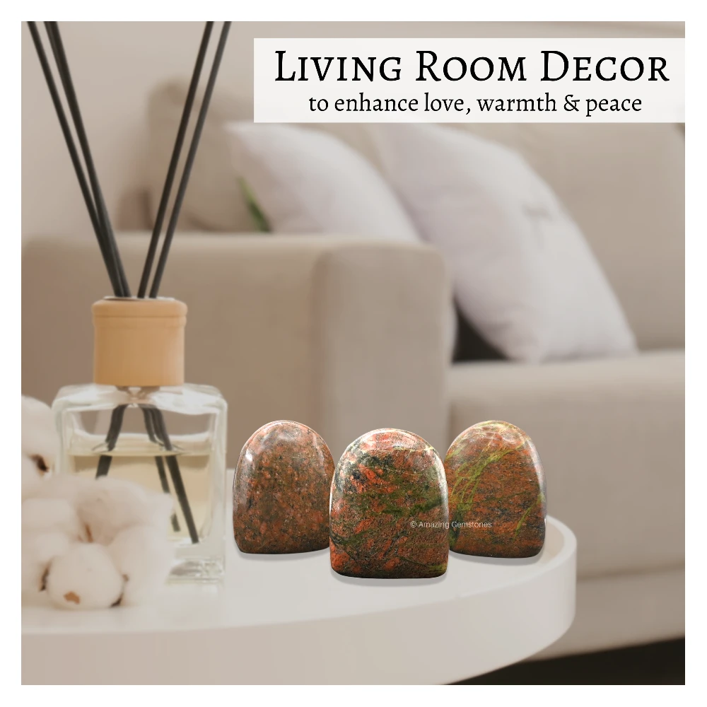Unakite Standing Palm Stone (Large)