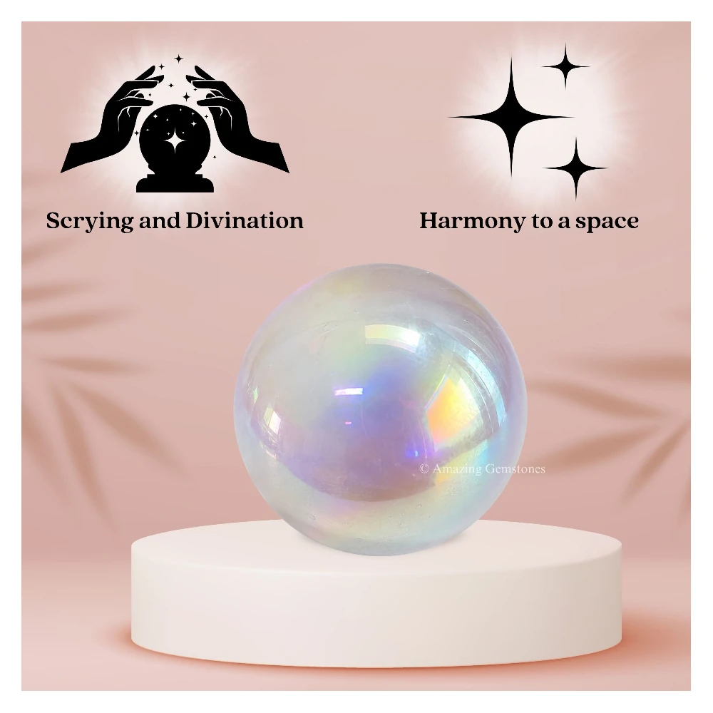 Angel Aura Quartz Sphere (1 Inch)