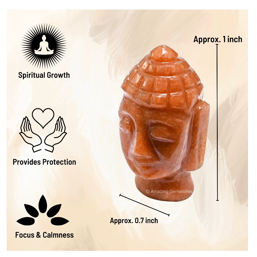 Orange Jasper Buddha Head