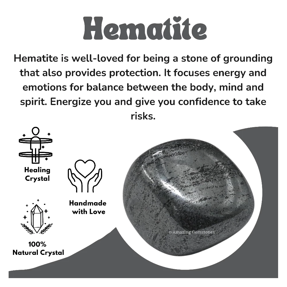Tumbled Hematite Crystals Stones (1 oz)
