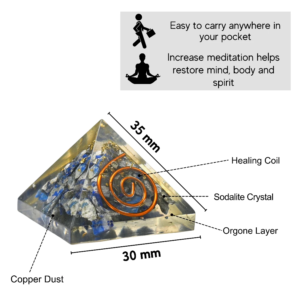 Lapis Lazuli Orgone Pyramid - Mini