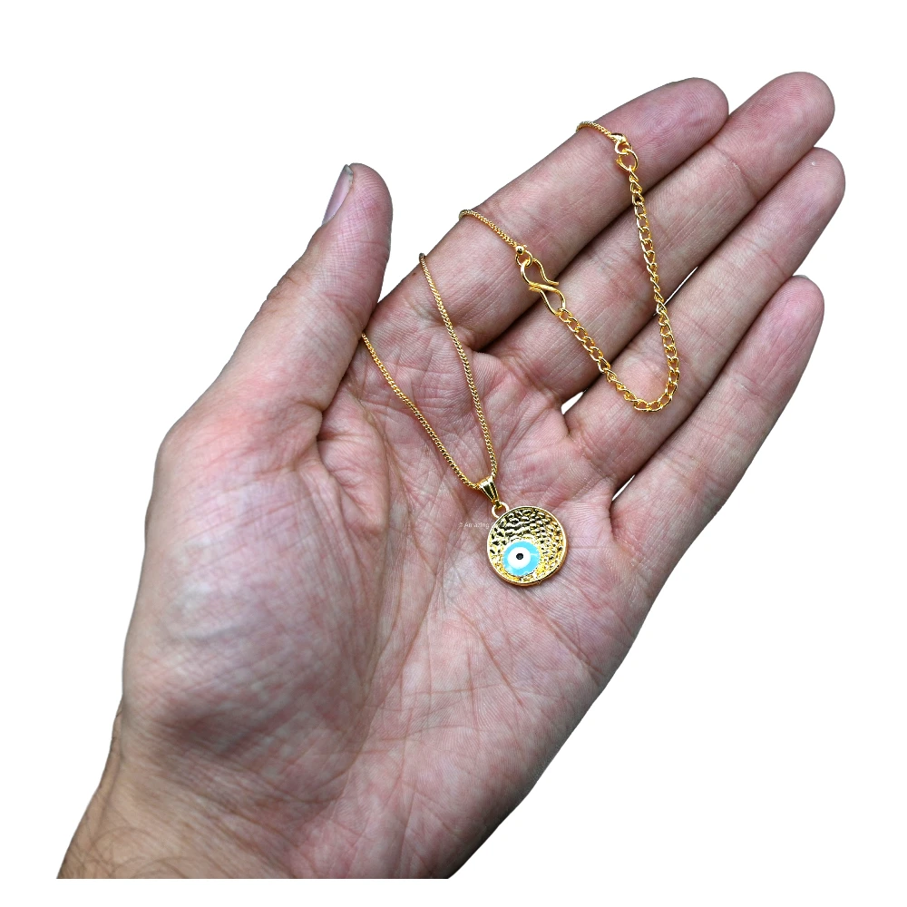 Sky Blue Minimal Evil Eye Pendant
