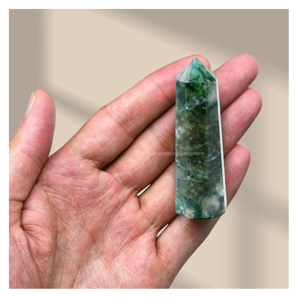 Moss Agate Tower (2" to 3" inch)