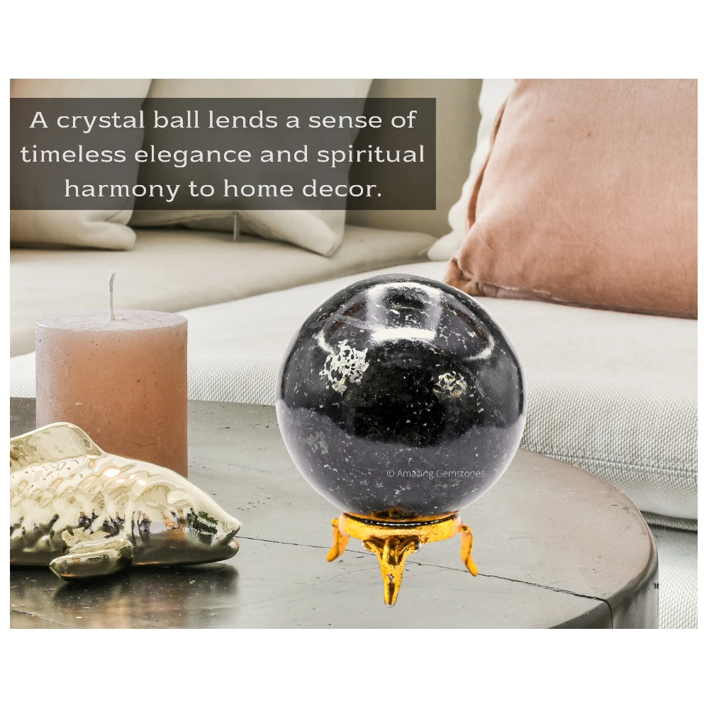 Large Nuummite Sphere (2.5 Inch)