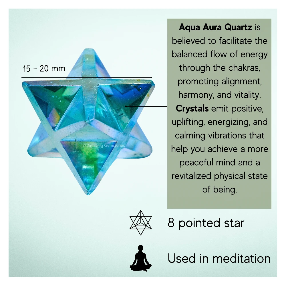 Aqua Aura Quartz Merkaba (15-20 mm)