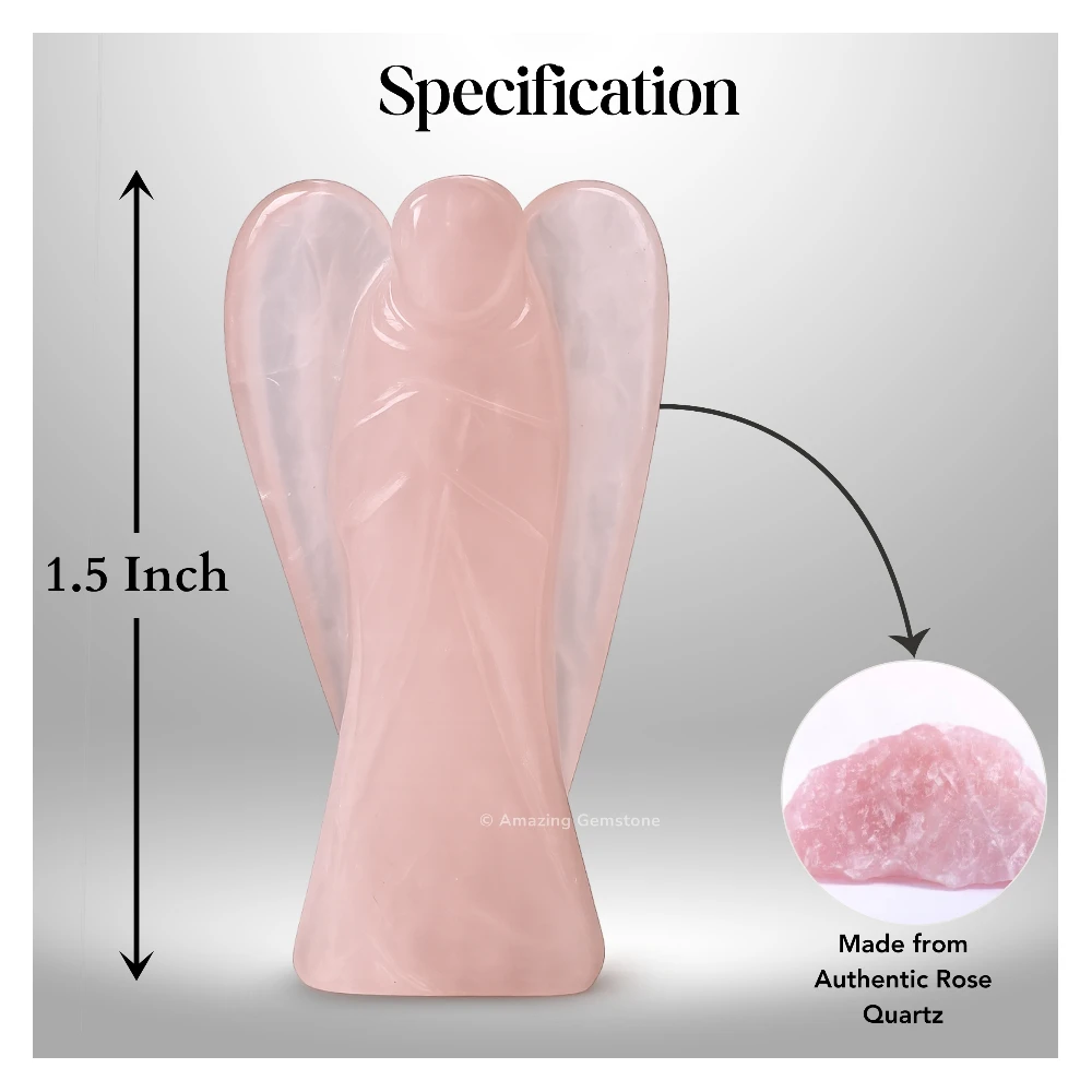 Rose Quartz Angel Figurine (1.5 Inch)