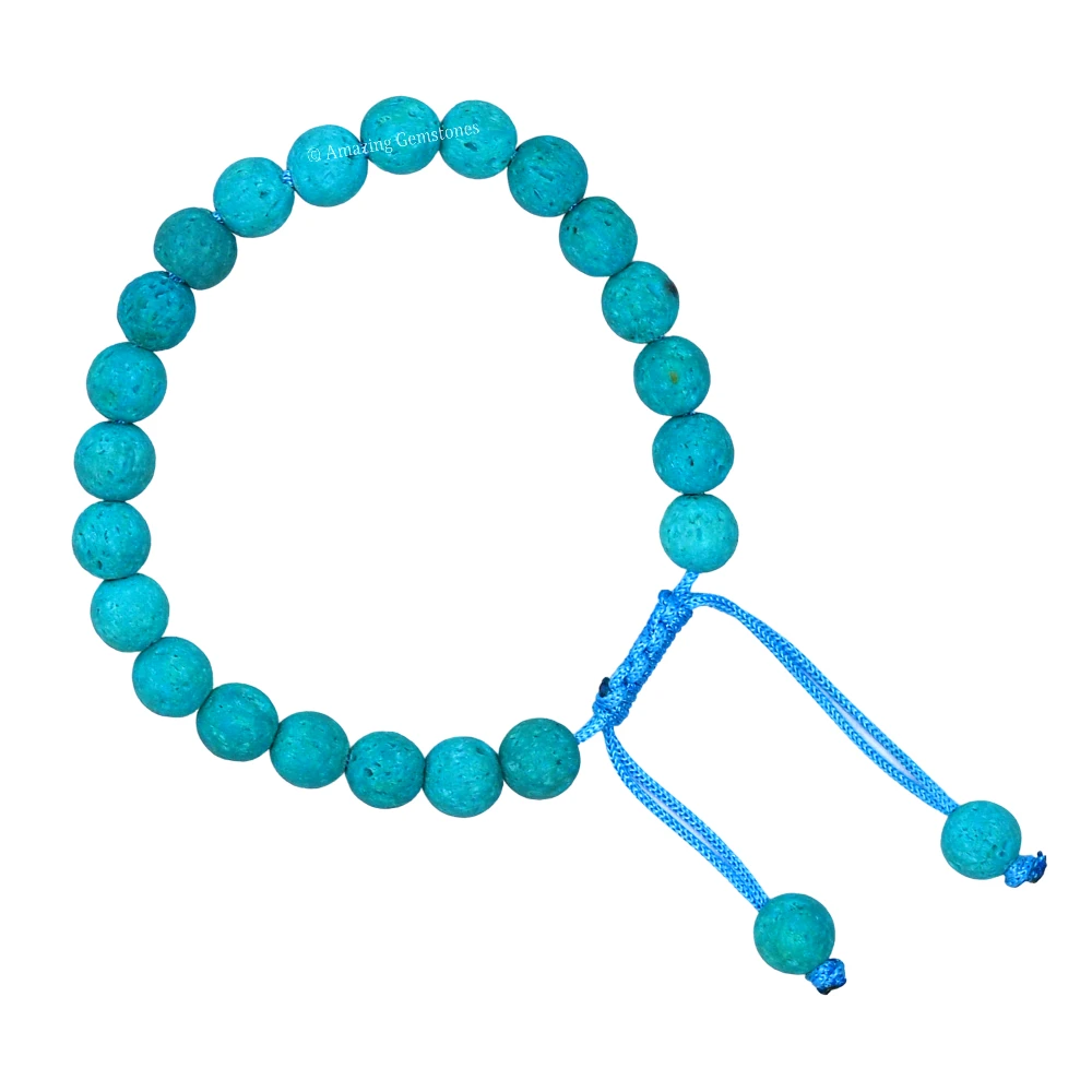 Turquoise Lava Stone Bracelet (Adjustable)