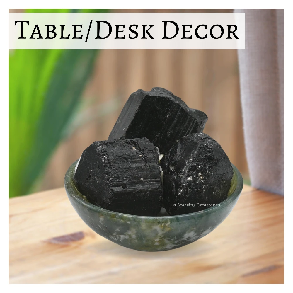 Black Tourmaline Raw Crystals (5 Pieces)