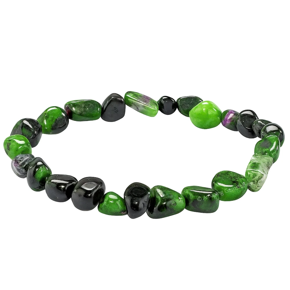 Ruby Zoisite Tumbled Stone Bracelet (Stretchable)