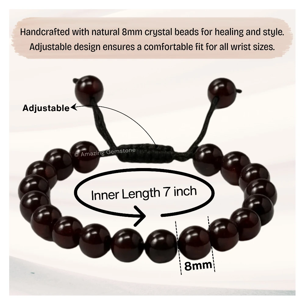 Garnet Bracelet (Adjustable)