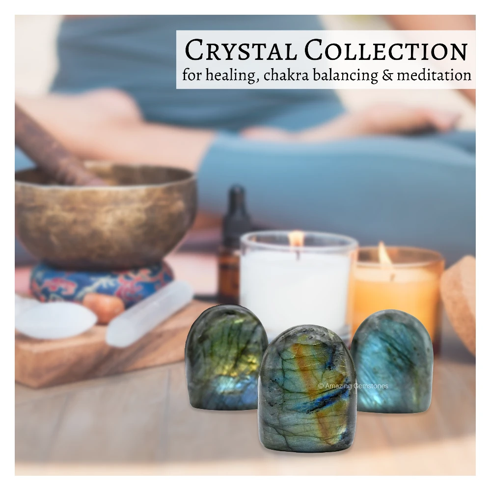 Labradorite Standing Palm Stone (Regular)