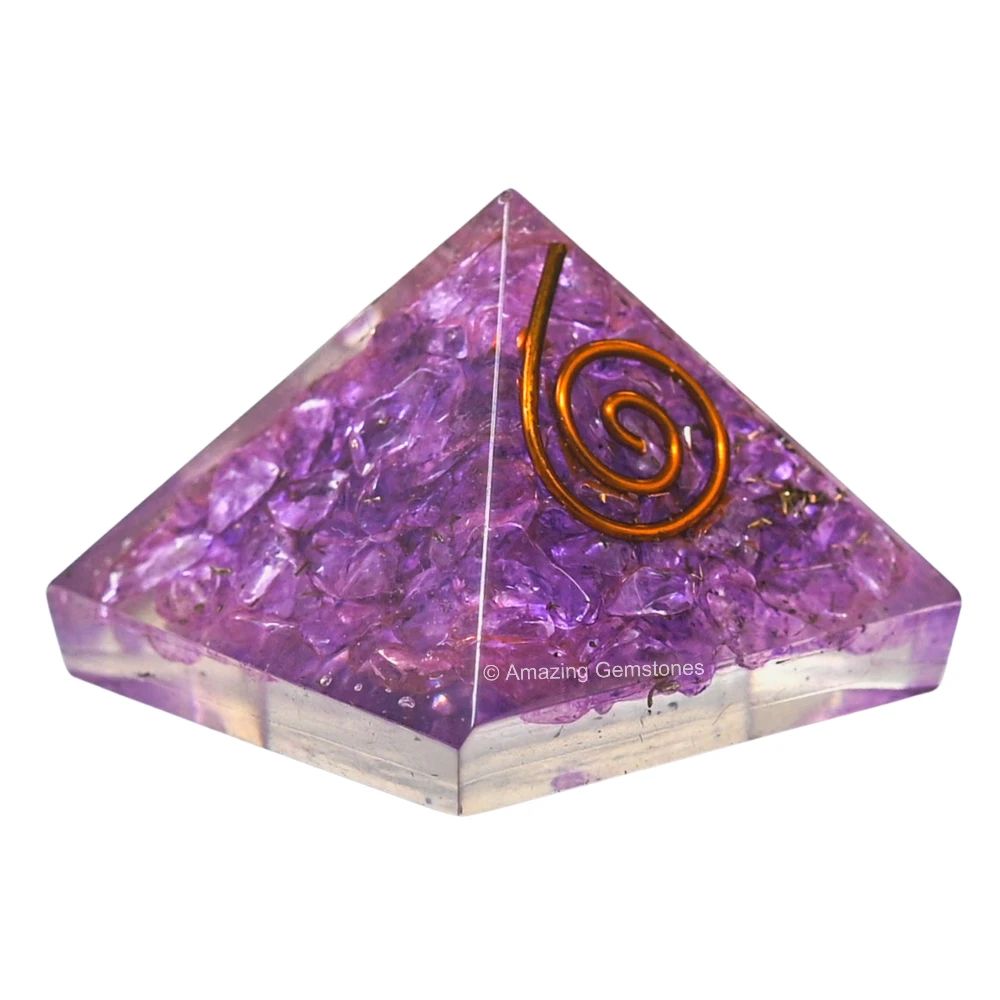 Amethyst Onyx Orgone Pyramid - Mini