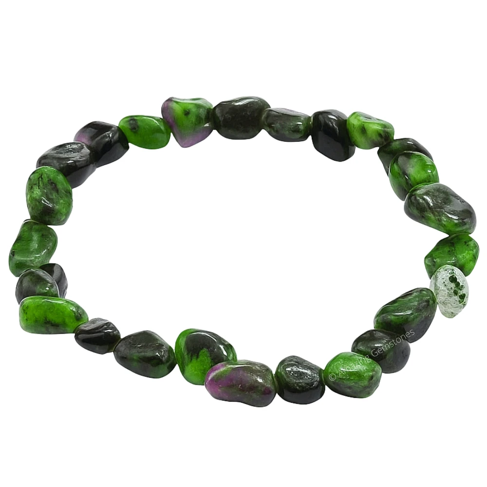 Ruby Zoisite Tumbled Stone Bracelet (Stretchable)