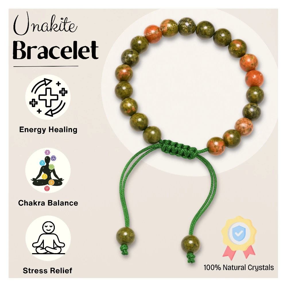 Unakite  Bracelet (Adjustable)