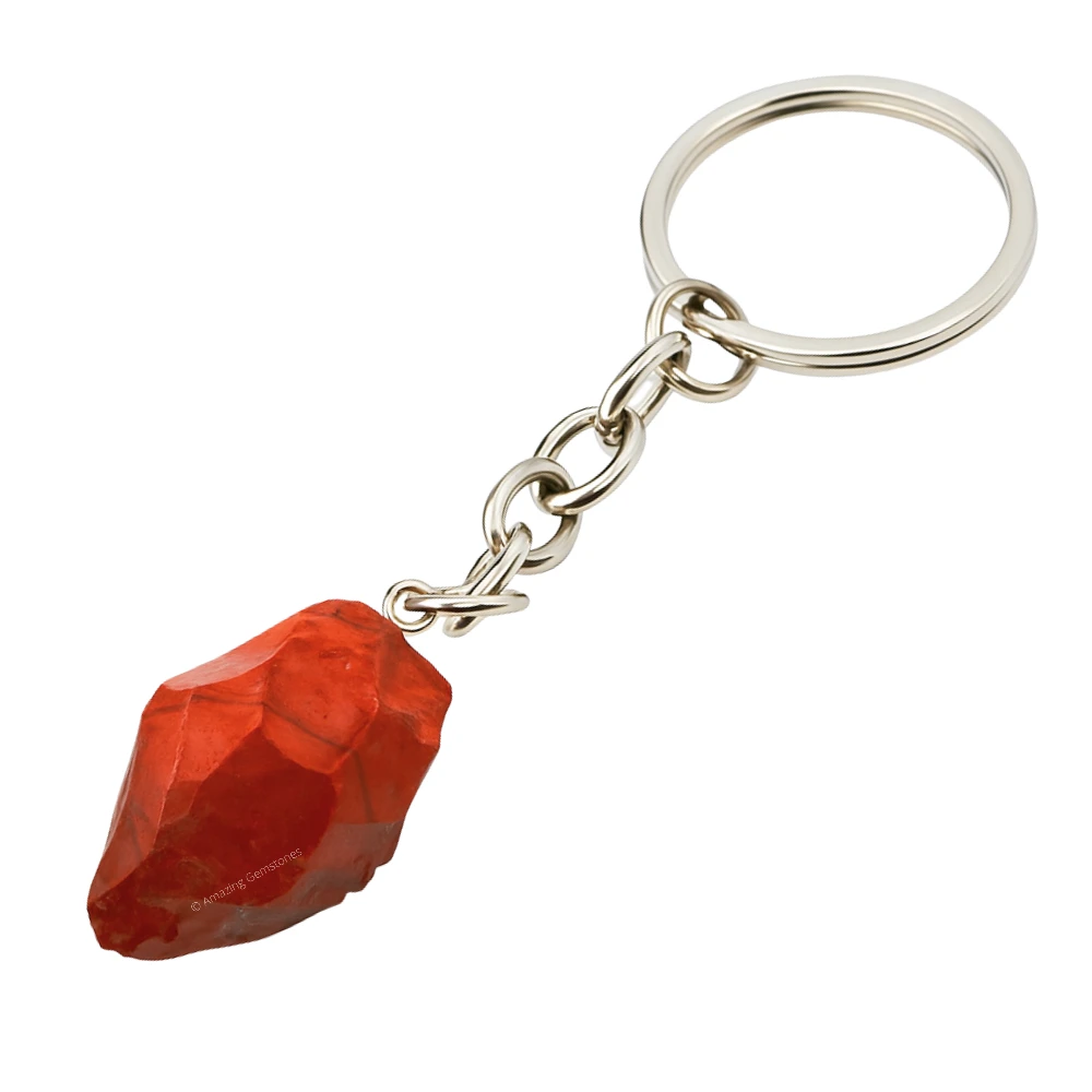 Red Jasper Keychain Keys Holder (Raw)