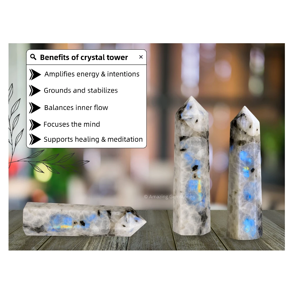 Rainbow Moonstone Tower 2" to 3" INCH