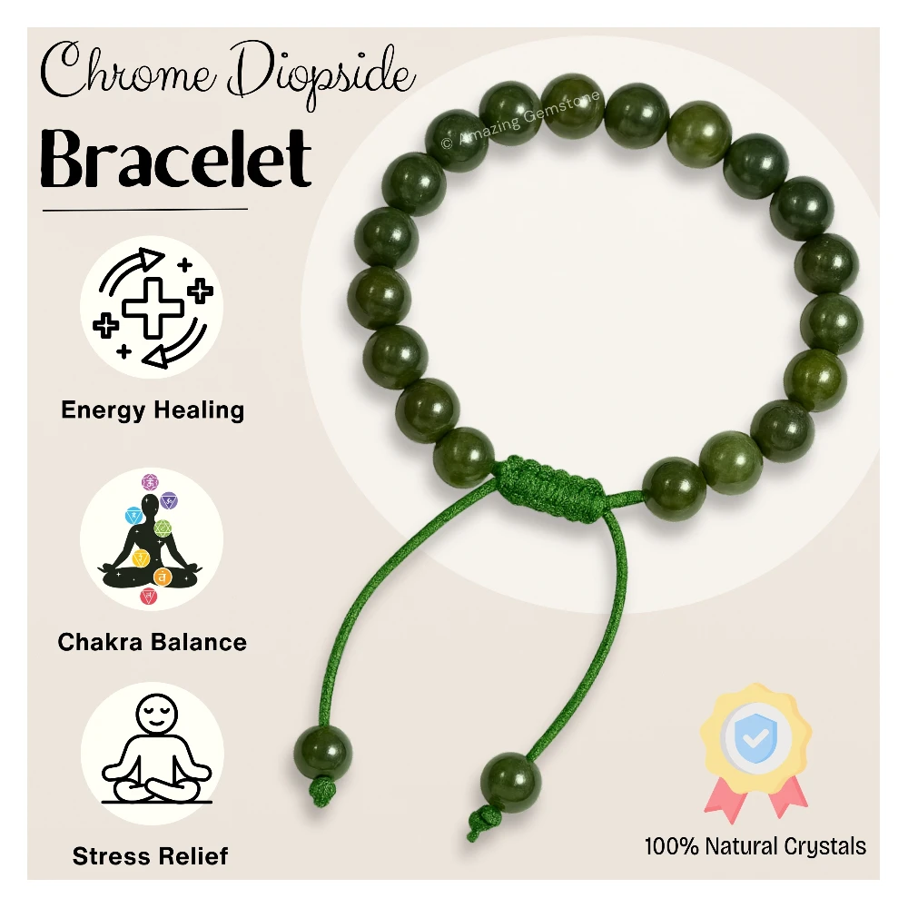 Chrome Diopside Bracelet (Adjustable)