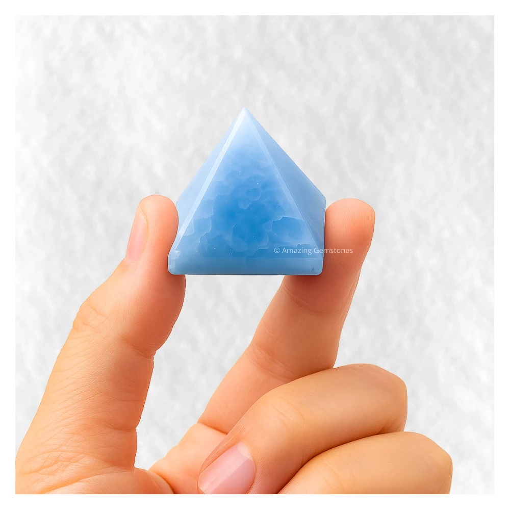 Blue Calcite Celestite Pyramid (1 Inch)