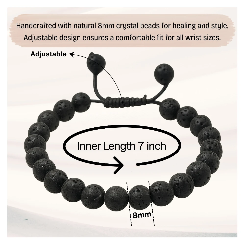 Lava Stone Bracelet (Adjustable)