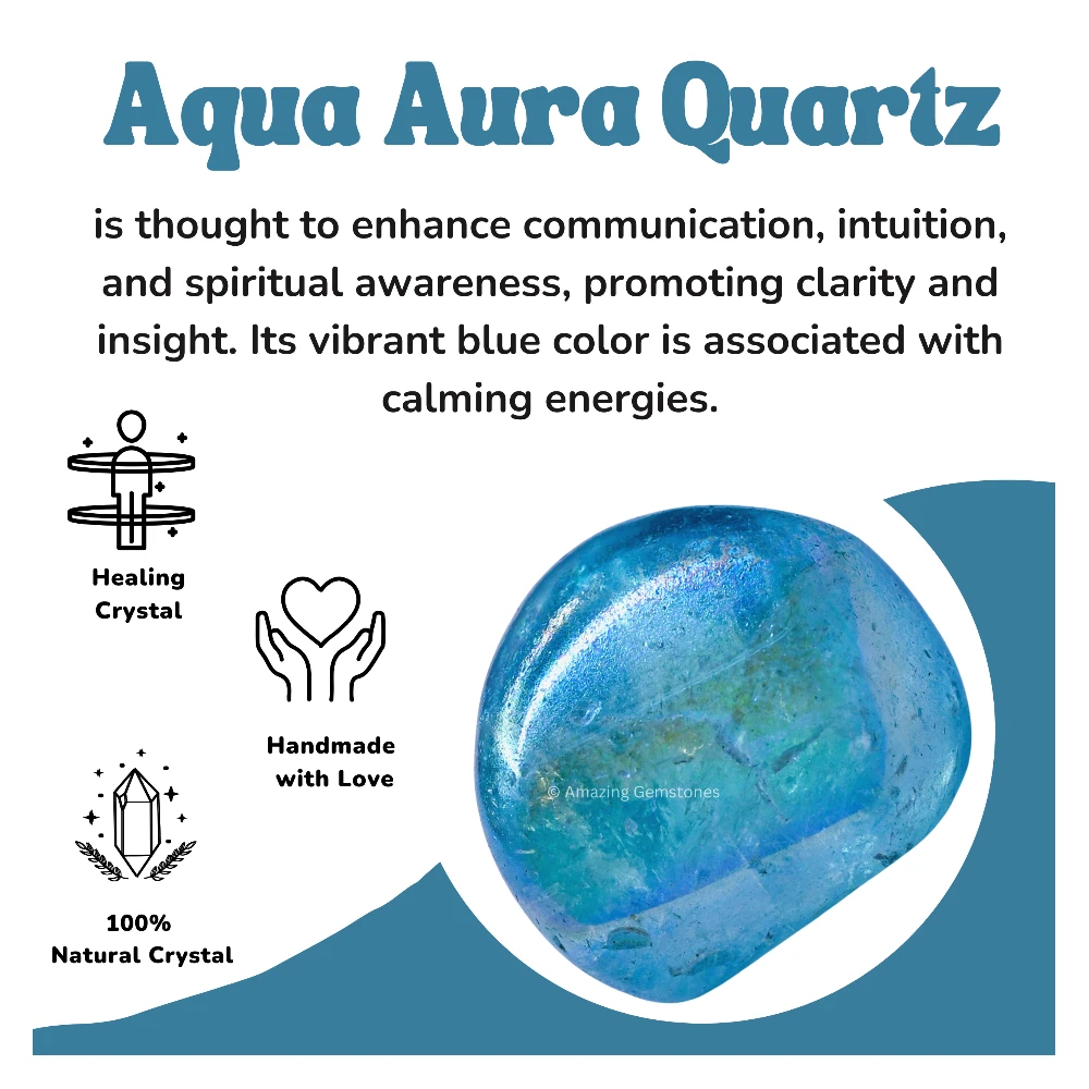 Tumbled Aqua Aura Quartz Crystals (1000+ Carats)