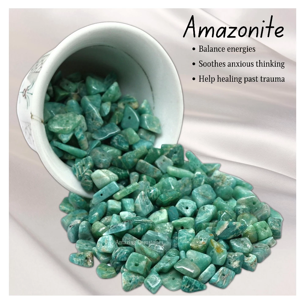 Amazonite Chips - Pre Drilled