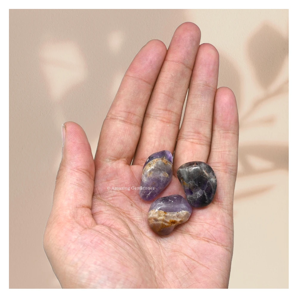 Tumbled Amethyst Chevron Crystals Stones (1000+ Carats)