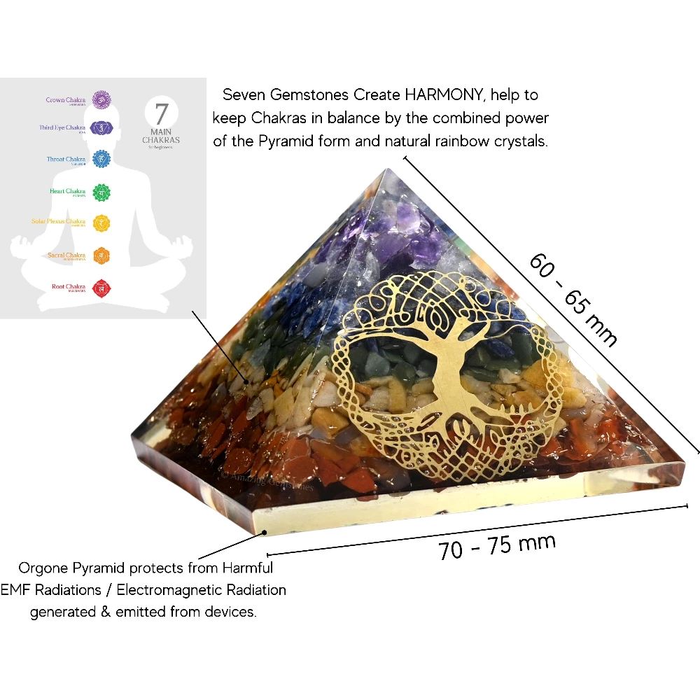 Natural Chakra Orgone Pyramid - Big Tree of Life