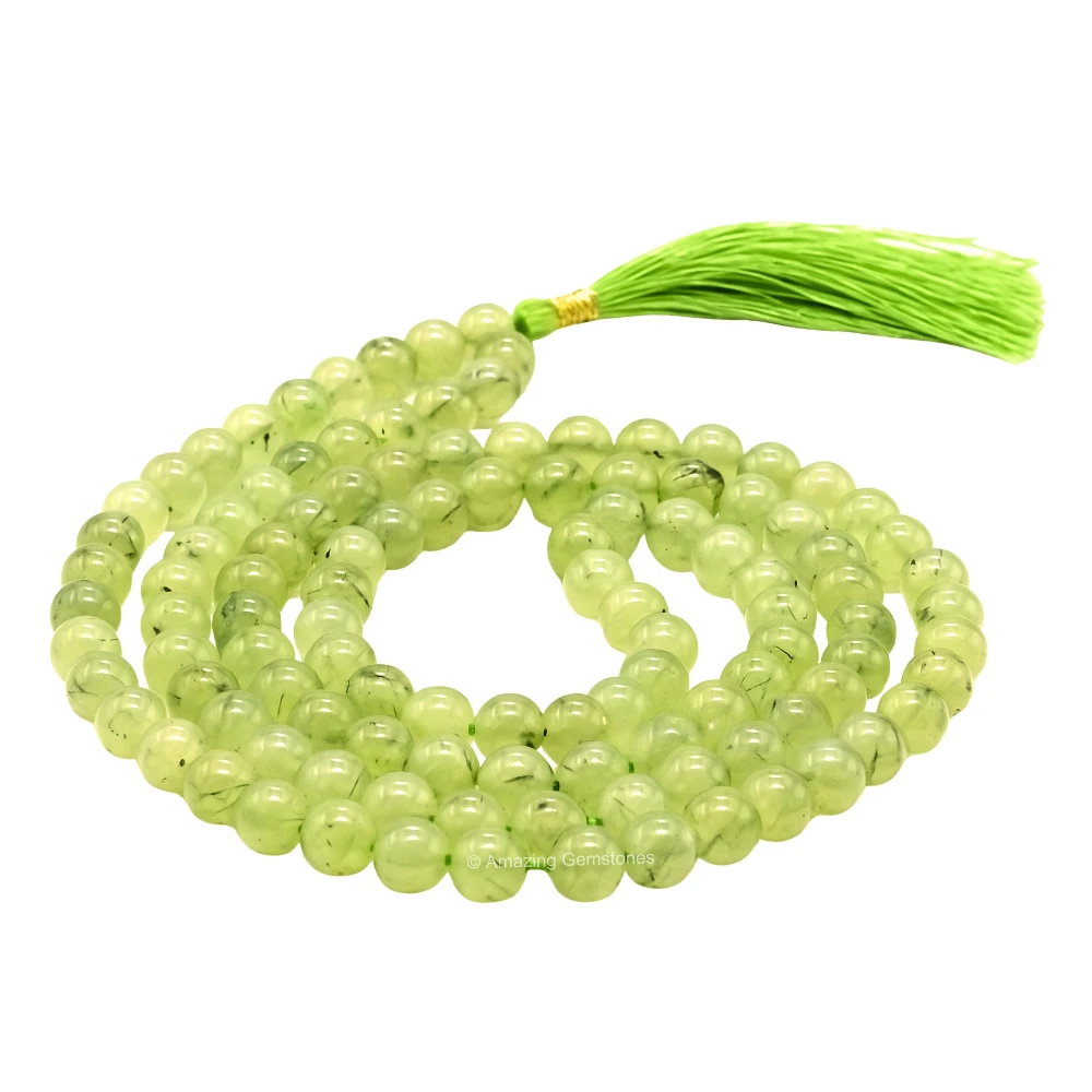 Prehnite Mala (Without Knot)