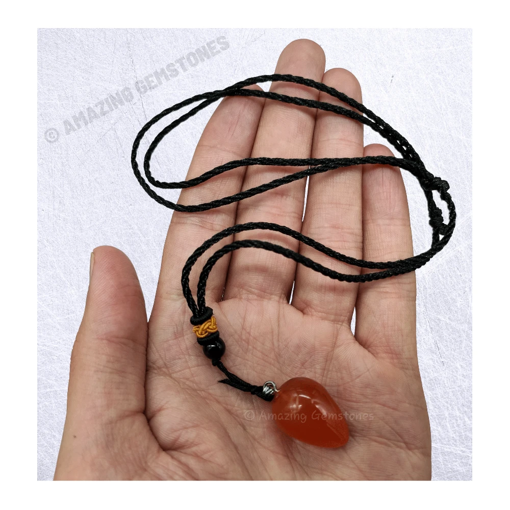 Carnelian Necklace - Crystal Tear Drop