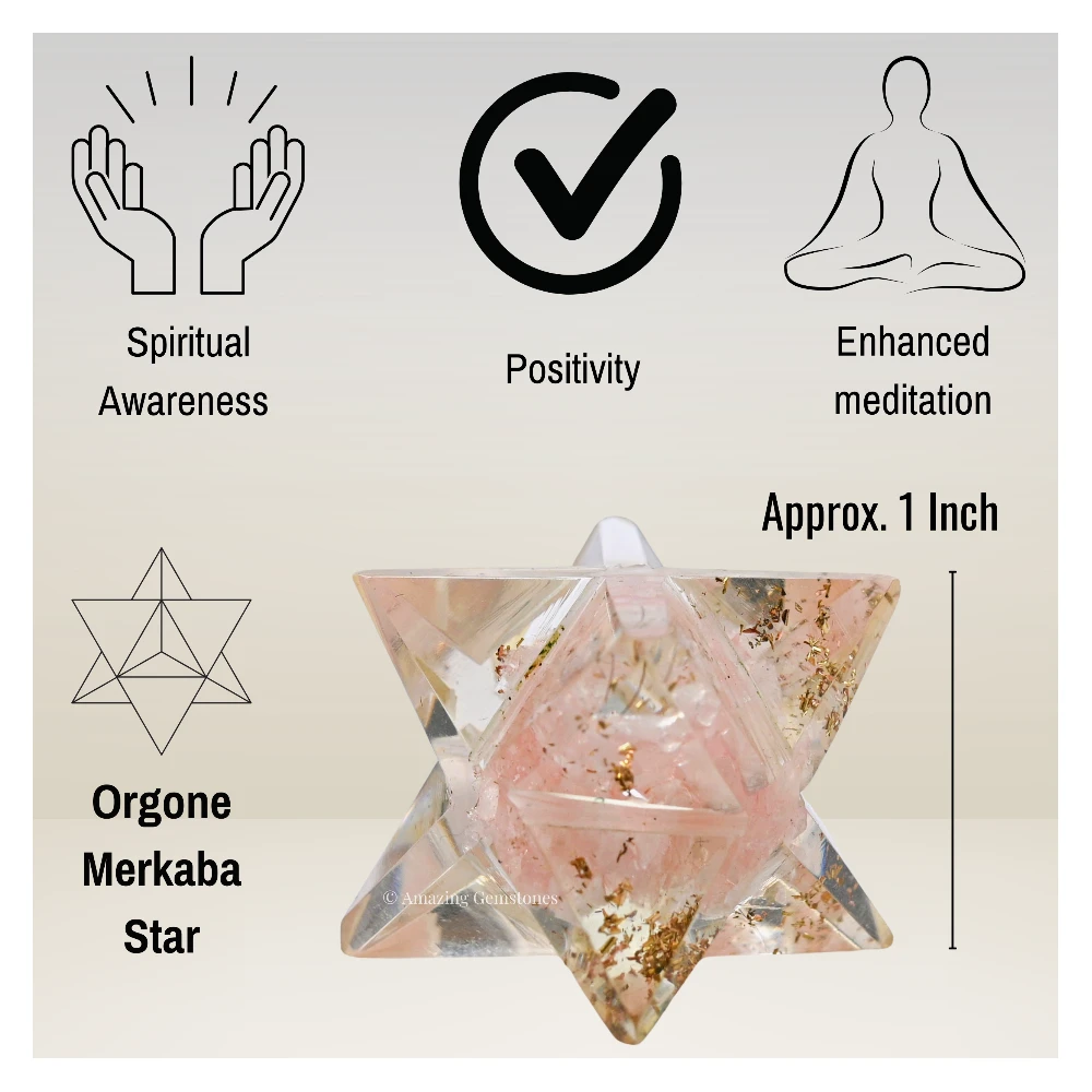 Rose Quartz Orgone Merkaba - 1 Inch