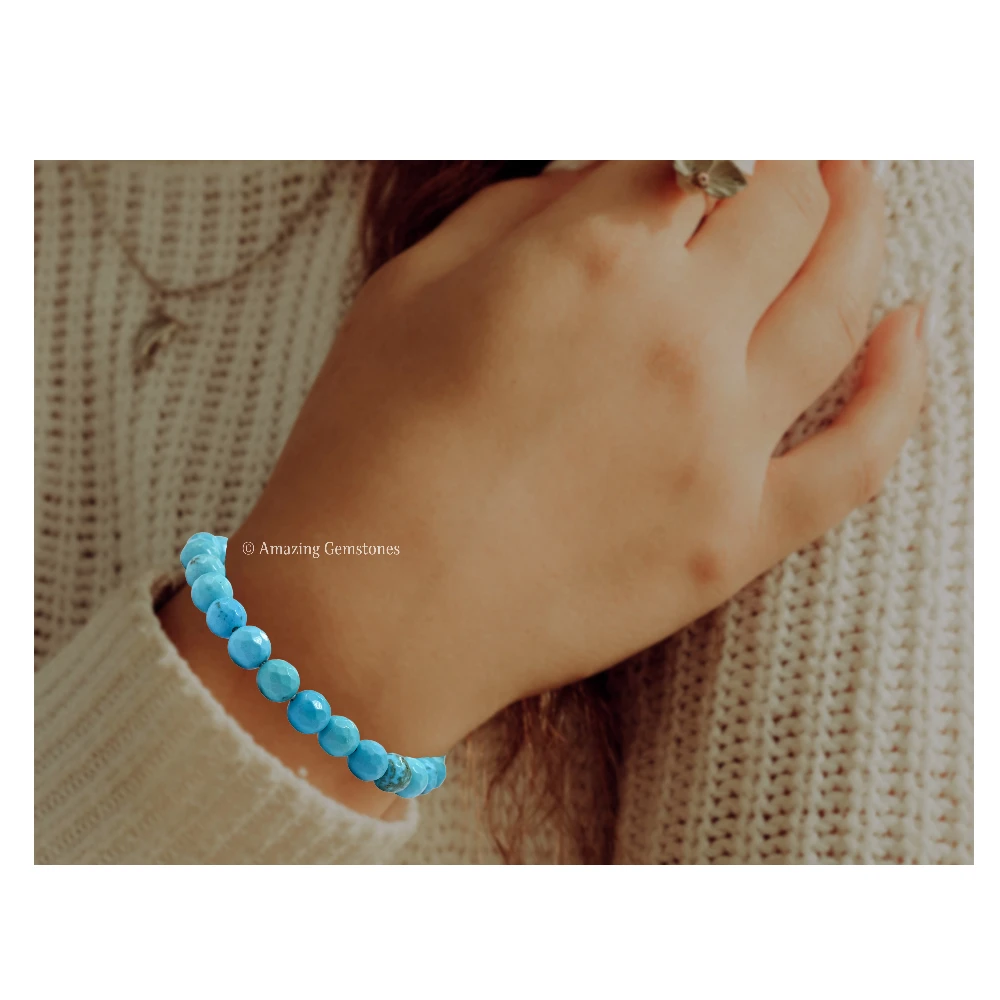 Turquoise Bracelet (Faceted-Adjustable)