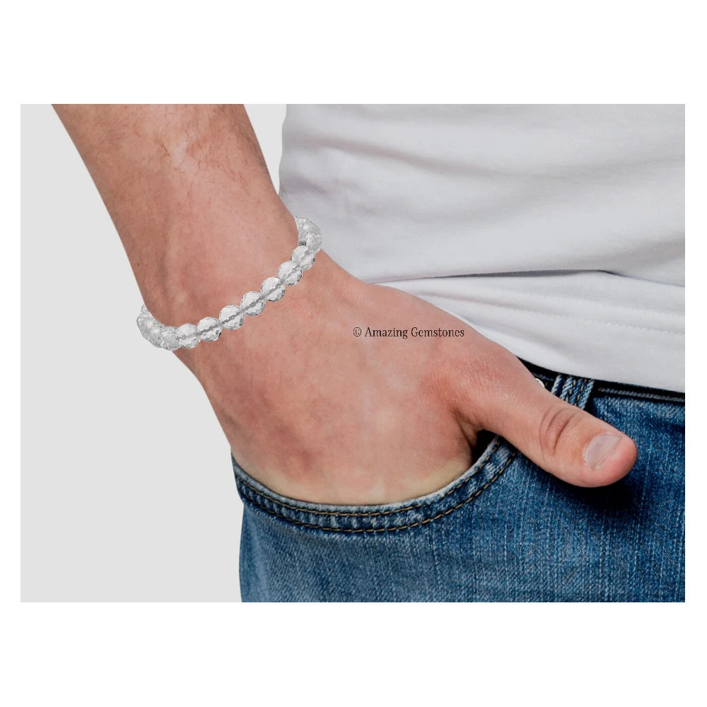 Clear Quartz Bracelet (Faceted) (Adjustable)