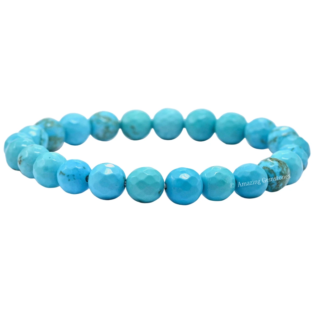 Turquoise Bracelet (Faceted-Stretchable)