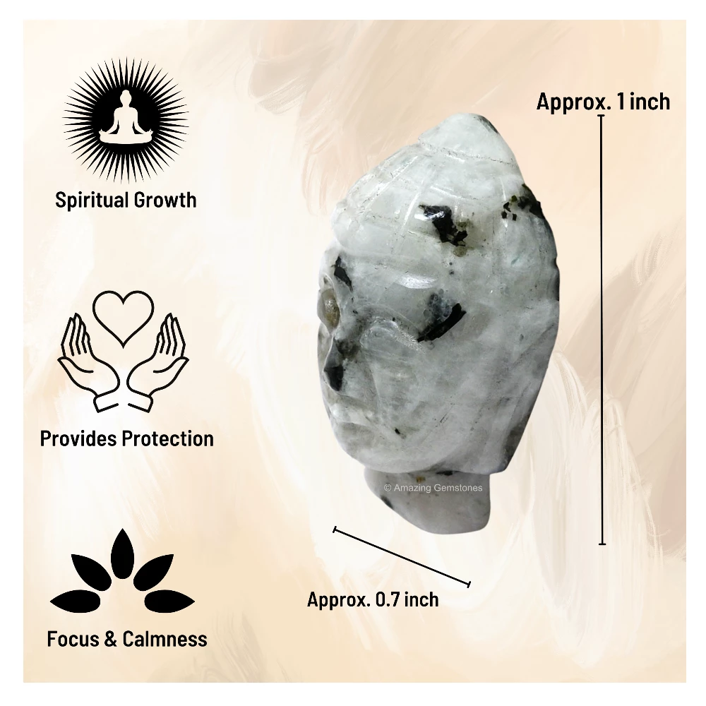 Rainbow Moonstone Buddha Head