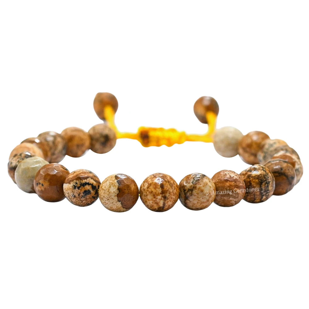 Picture Jasper Bracelet (Faceted-Adjustable)