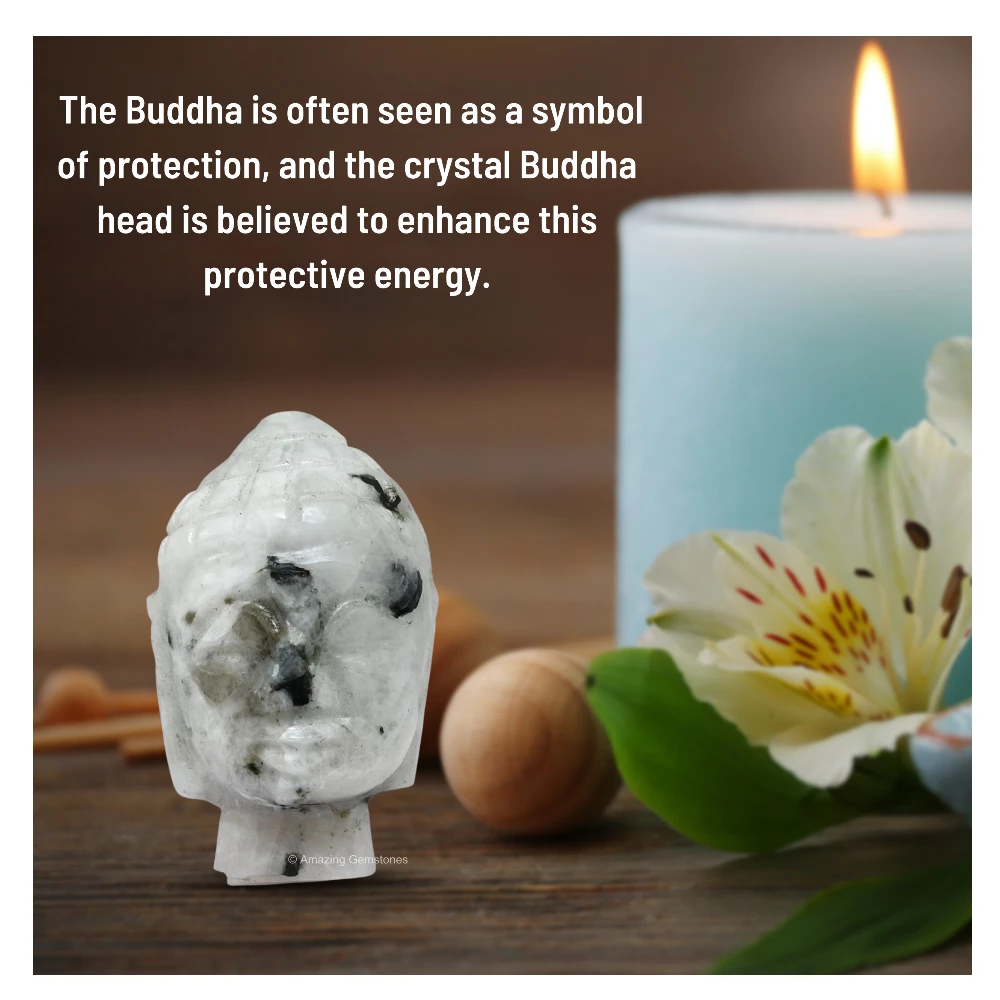 Rainbow Moonstone Buddha Head
