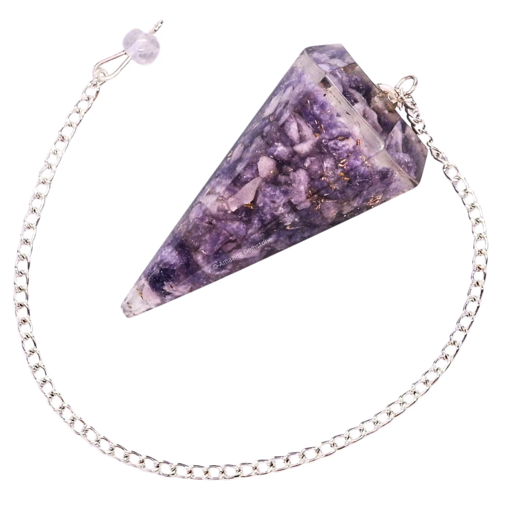 Lepidolite Orgone Pendulum