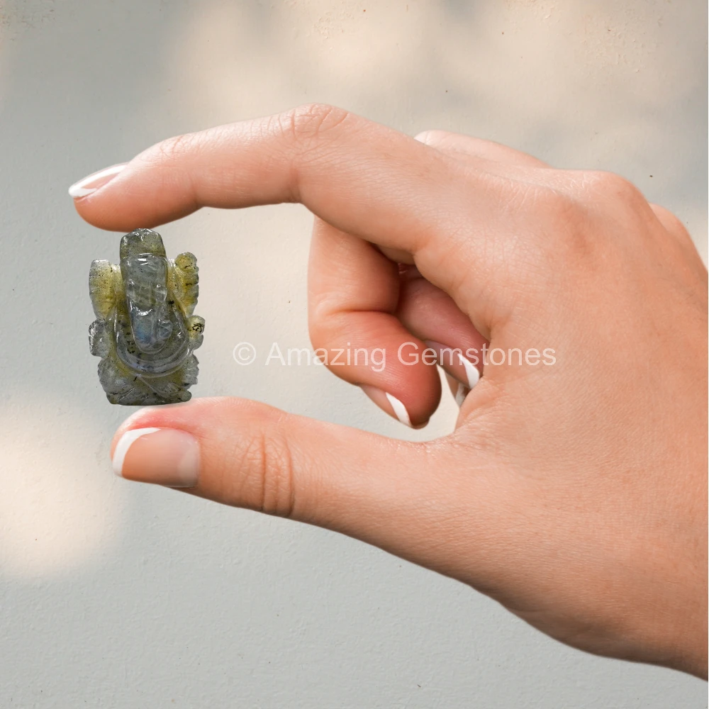 Labradorite Ganesha Crystal Idol