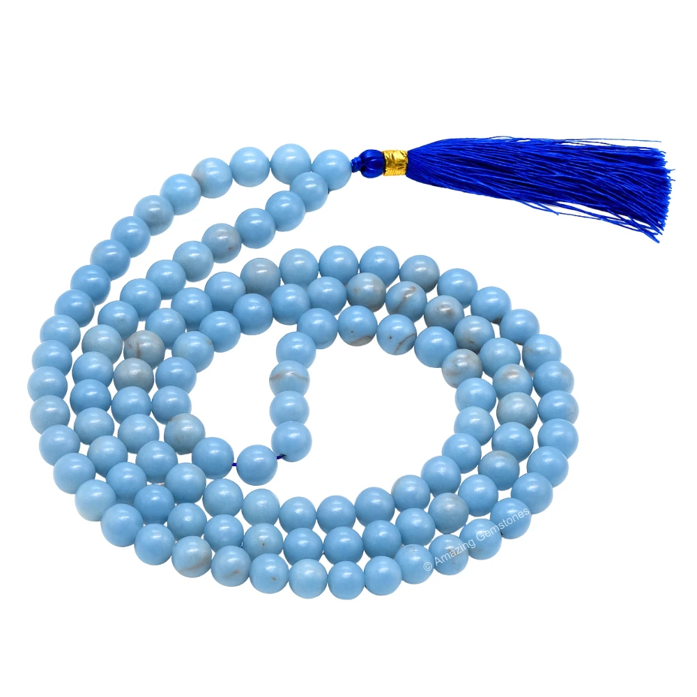 Angelite Japa Mala (Without Knot)