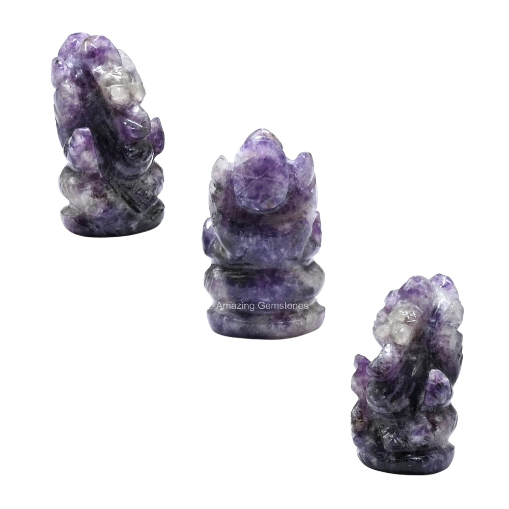 Lepidolite Ganesha Crystal Idol