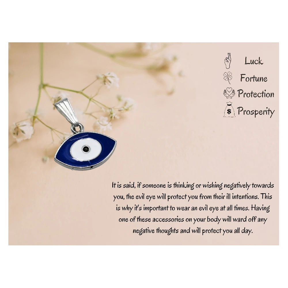 Blue Evil Eye Pendant (Silver)
