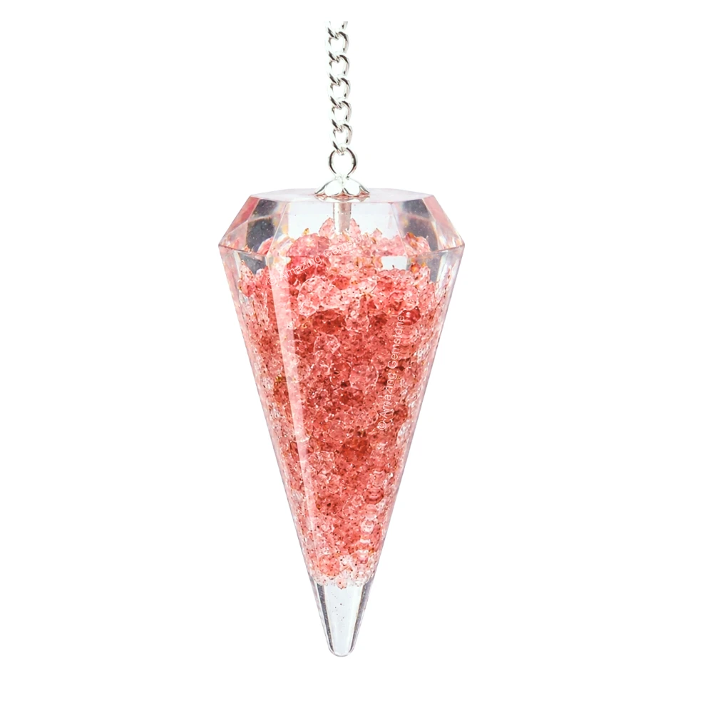 Strawberry Quartz Orgone Pendulum