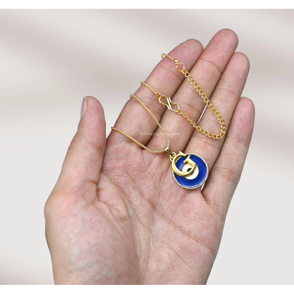 Evil Eye Pendant Necklace with G Initial