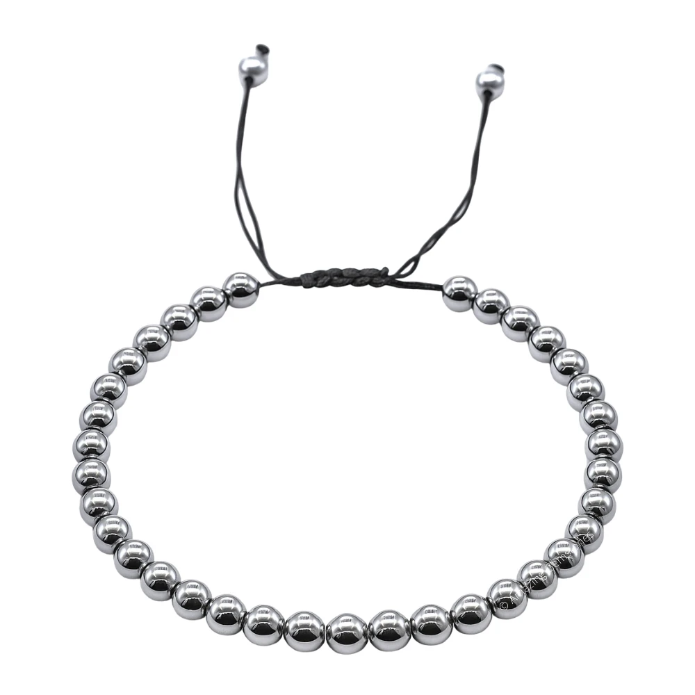 Silver Hematite Anklet (Without Knot)