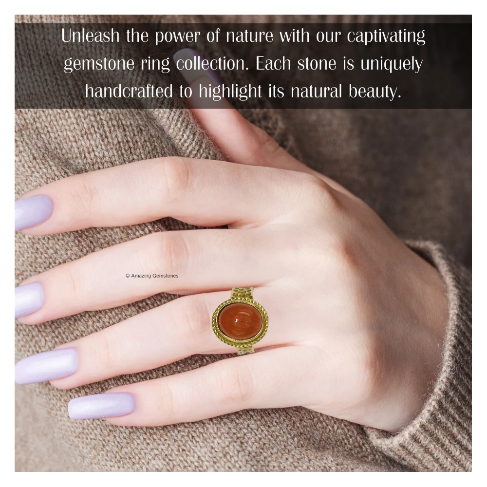 Carnelian Onyx Crystal Ring (Gold)