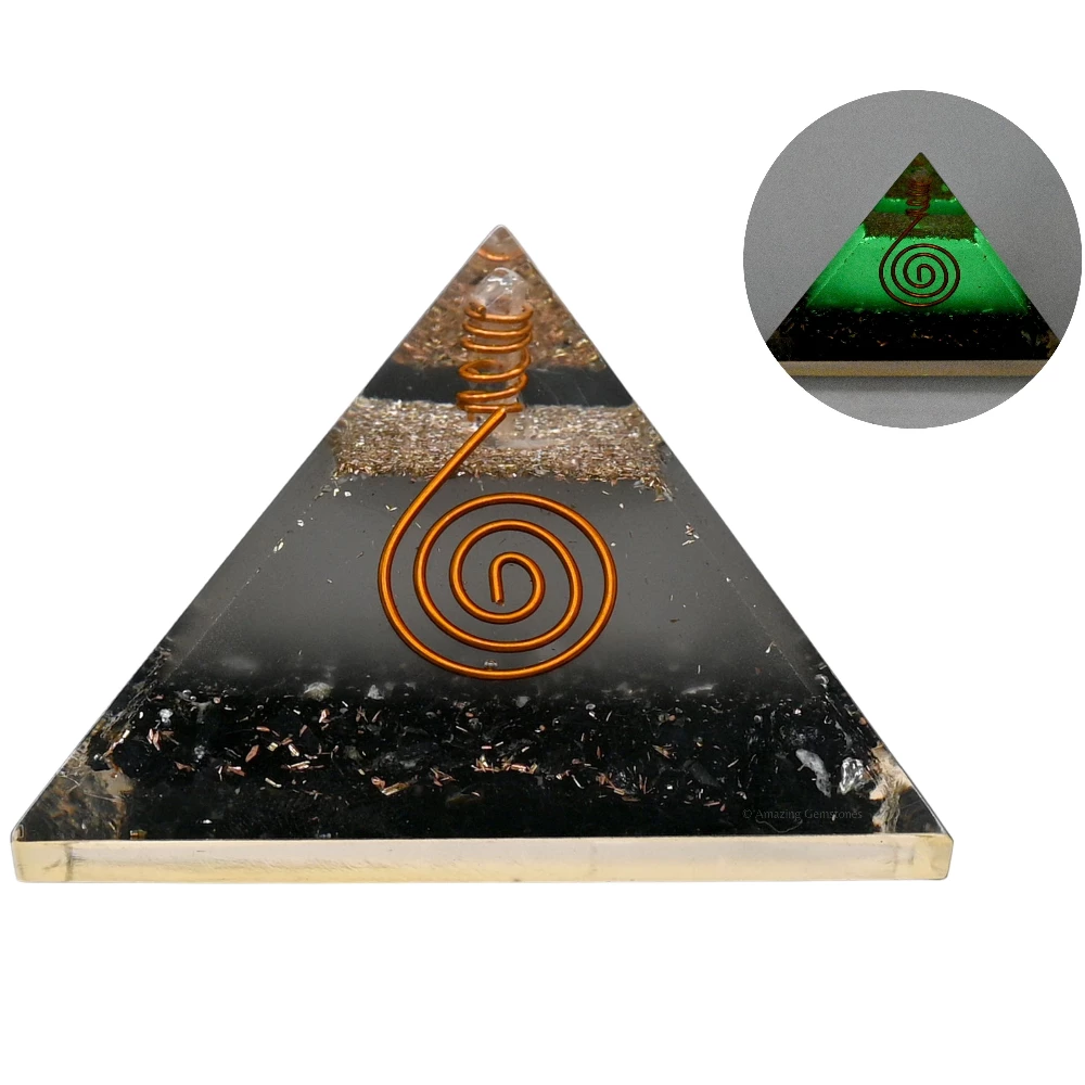 Shungite Orgone Pyramid - Glow in Dark