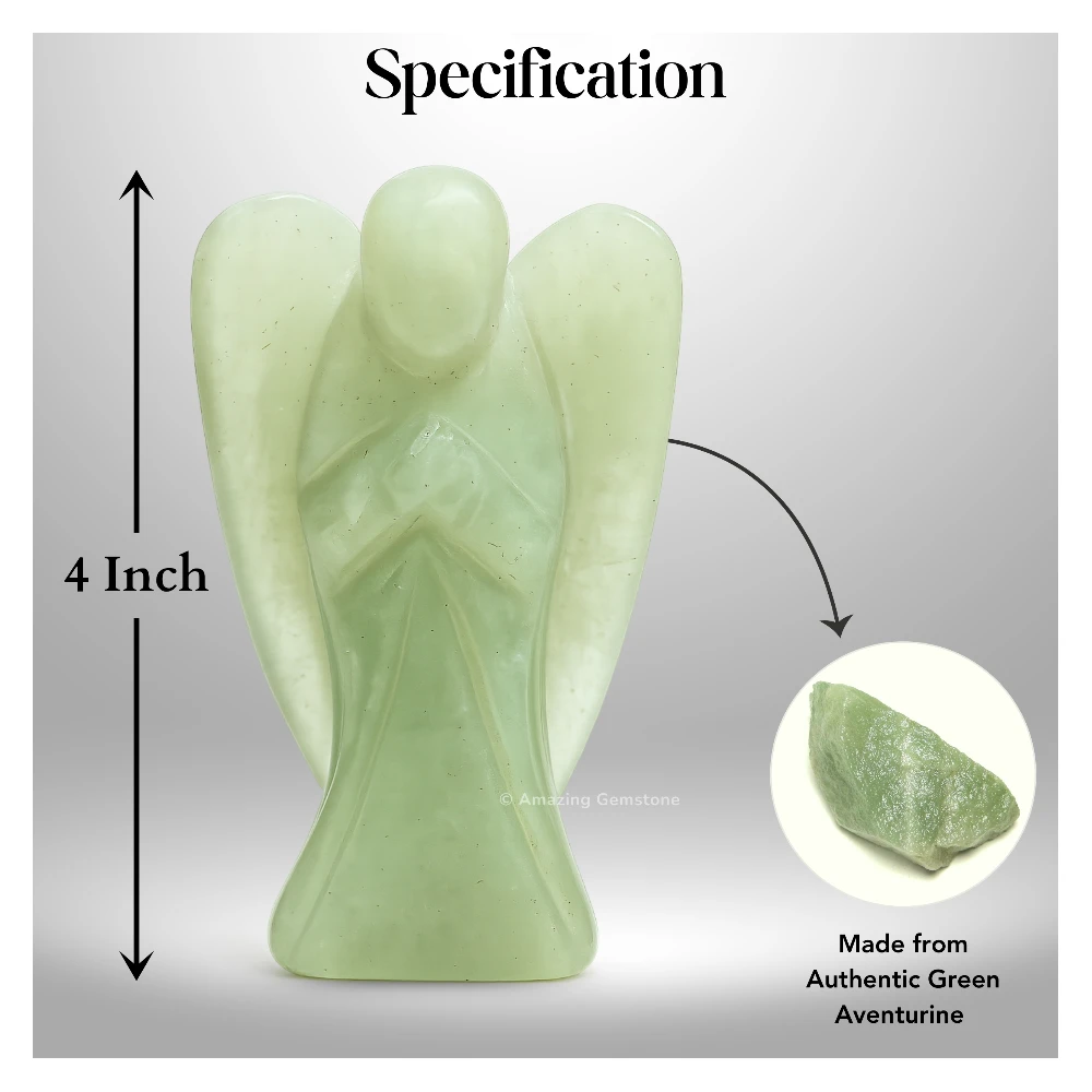 Light Green Aventurine Angel Figurine (4 Inch)