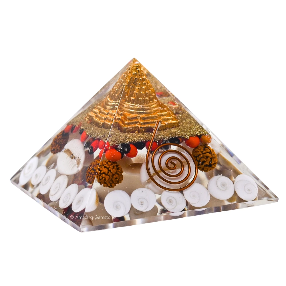 Laxmi Wealth Pyramid - Shree Yantra, Gomati Chakra, Rudraksha, Kodi (Regular)