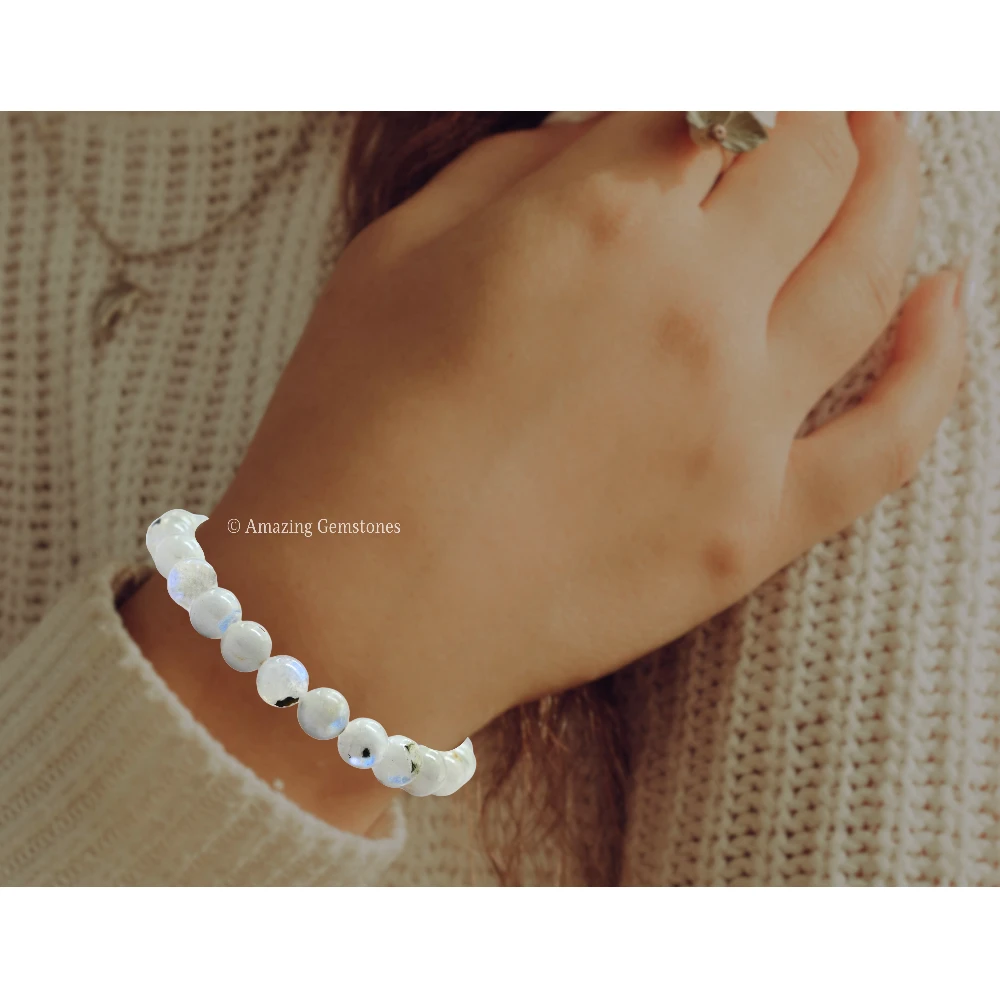 Rainbow Moonstone Bracelet (Strechable)