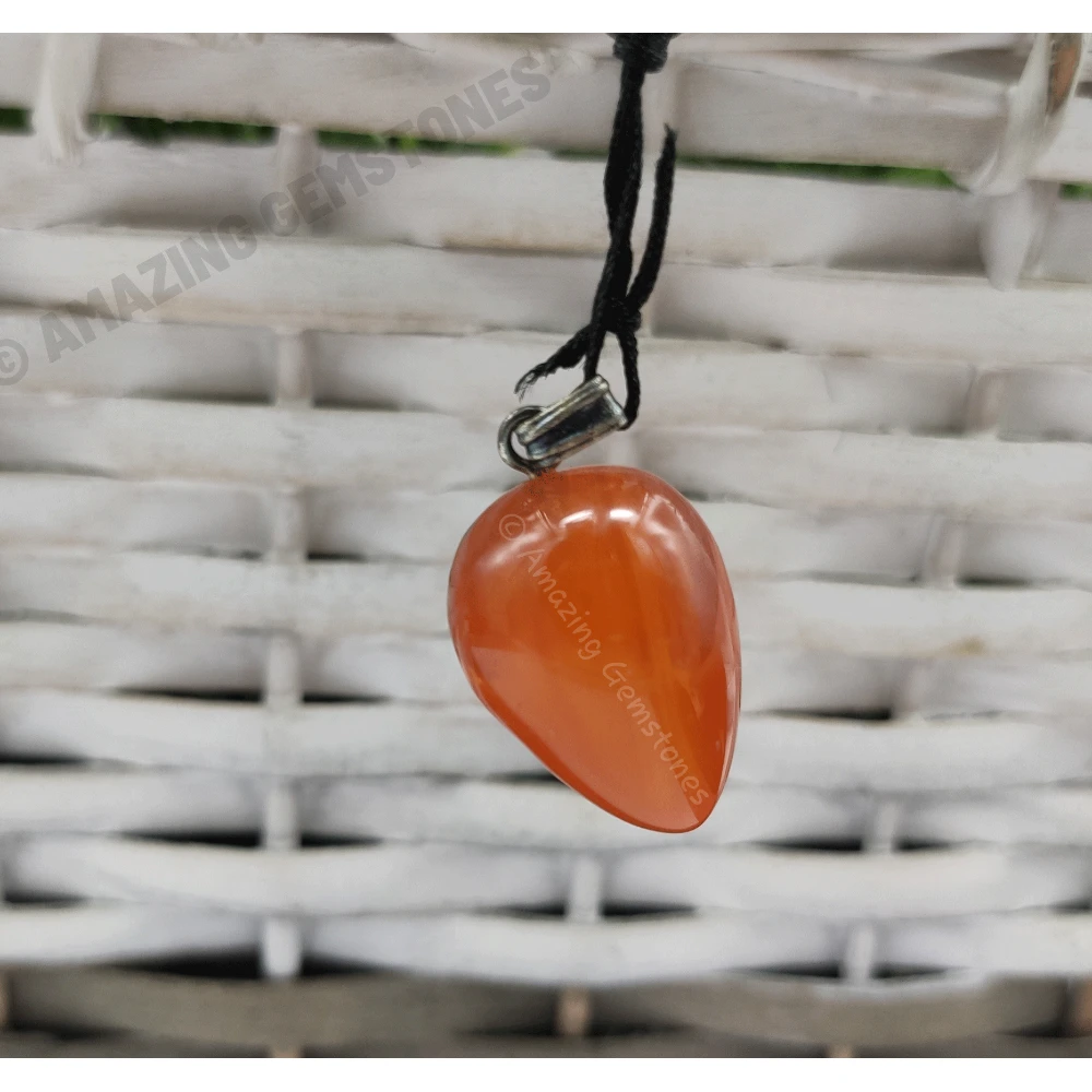 Carnelian Necklace - Crystal Tear Drop
